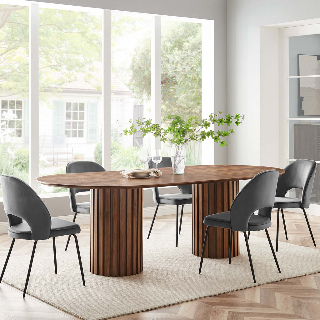 Senja 95" Oval Dining Table - Walnut