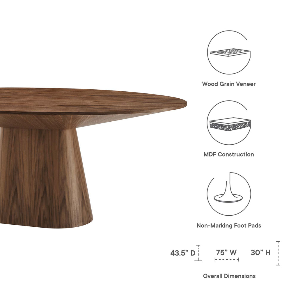 Provision 75" Oval Dining Table - Walnut