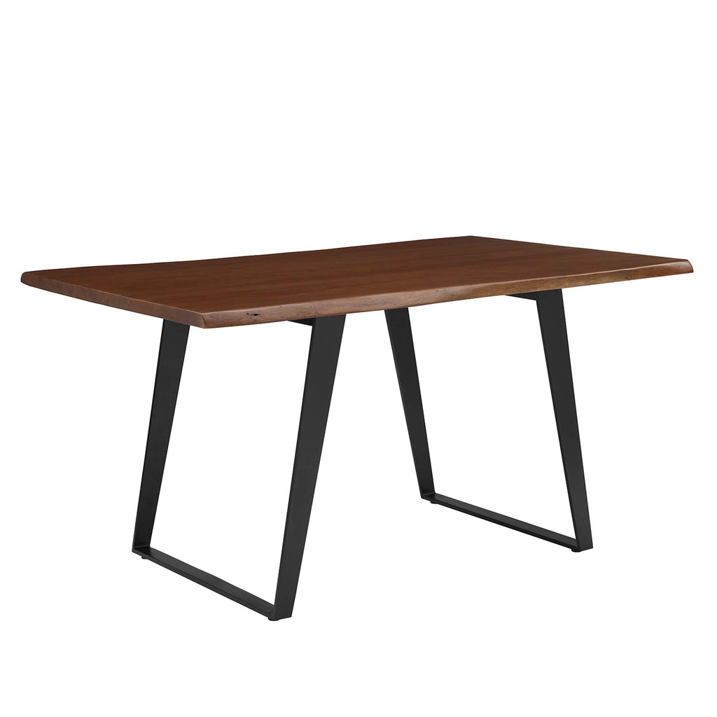 Viggo 60" Live Edge Acacia Wood Acacia Wood Dining Table - Black Walnut