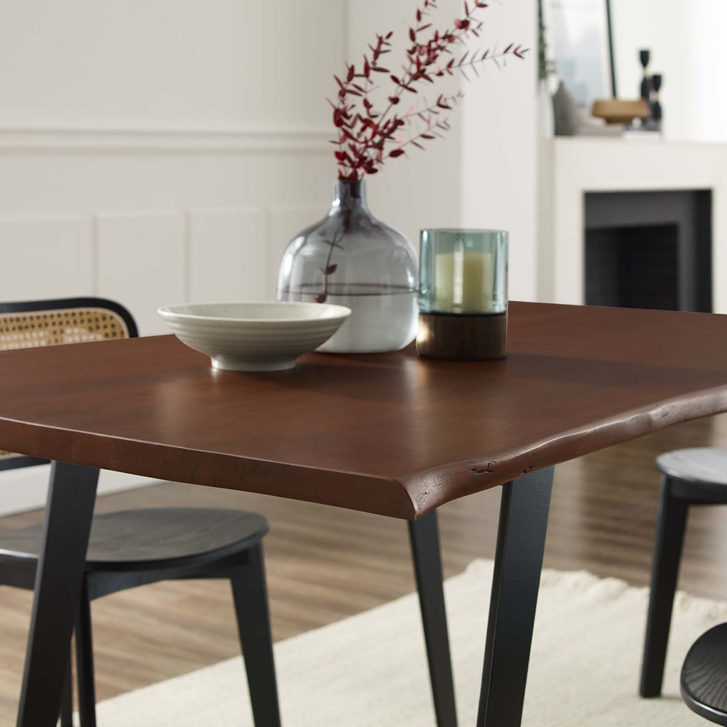 Viggo 60" Live Edge Acacia Wood Acacia Wood Dining Table - Black Walnut