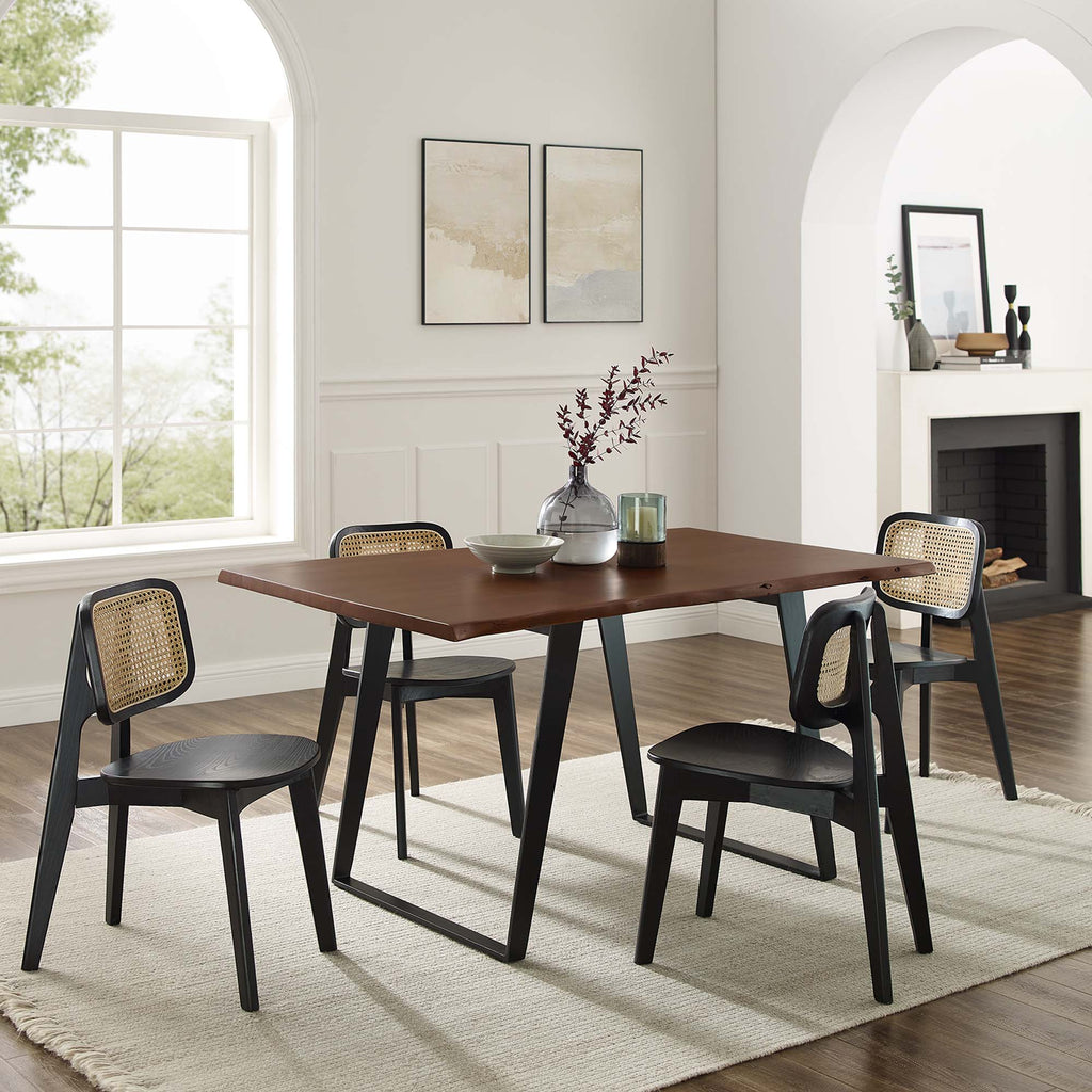 Viggo 60" Live Edge Acacia Wood Acacia Wood Dining Table - Black Walnut