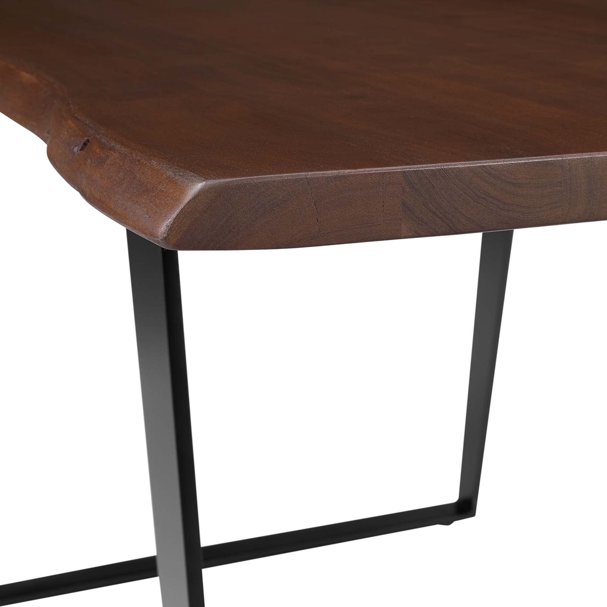 Viggo 60" Live Edge Acacia Wood Acacia Wood Dining Table - Black Walnut