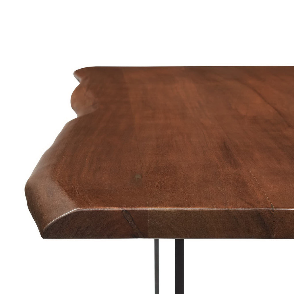 Viggo 60" Live Edge Acacia Wood Acacia Wood Dining Table - Black Walnut