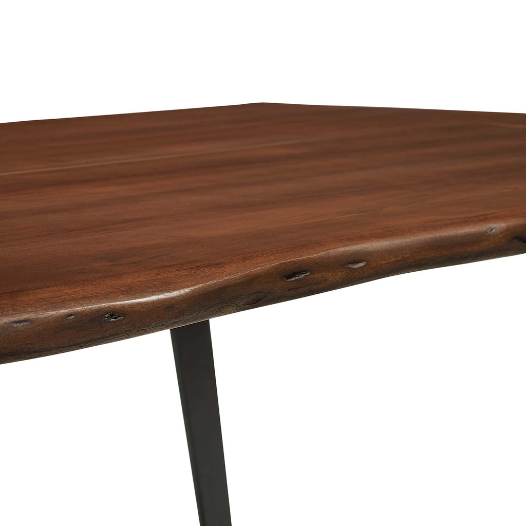 Viggo 60" Live Edge Acacia Wood Acacia Wood Dining Table - Black Walnut