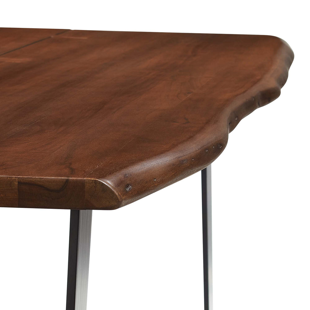 Viggo 60" Live Edge Acacia Wood Acacia Wood Dining Table - Black Walnut