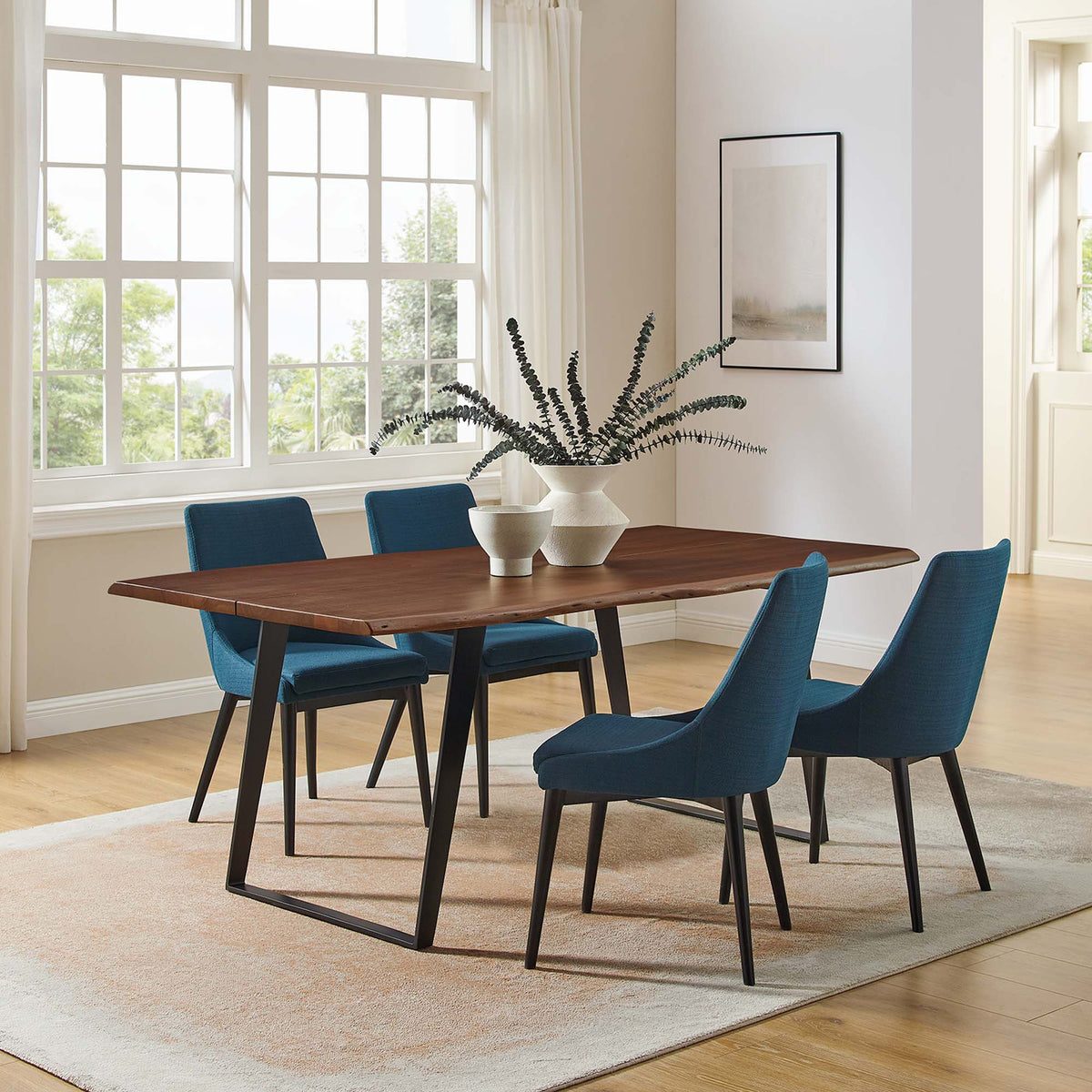 Viggo 74" Live Edge Acacia Wood Dining Table - Black Walnut