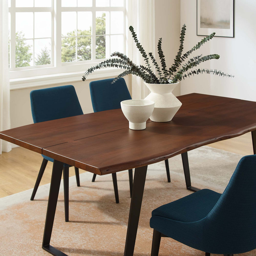 Viggo 74" Live Edge Acacia Wood Dining Table - Black Walnut