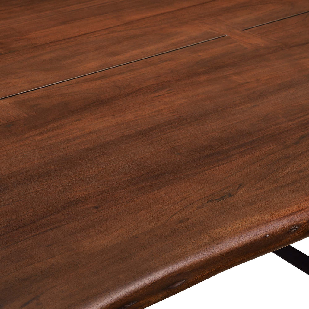 Viggo 74" Live Edge Acacia Wood Dining Table - Black Walnut