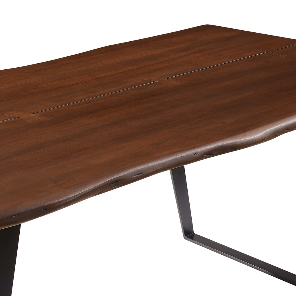 Viggo 74" Live Edge Acacia Wood Dining Table - Black Walnut