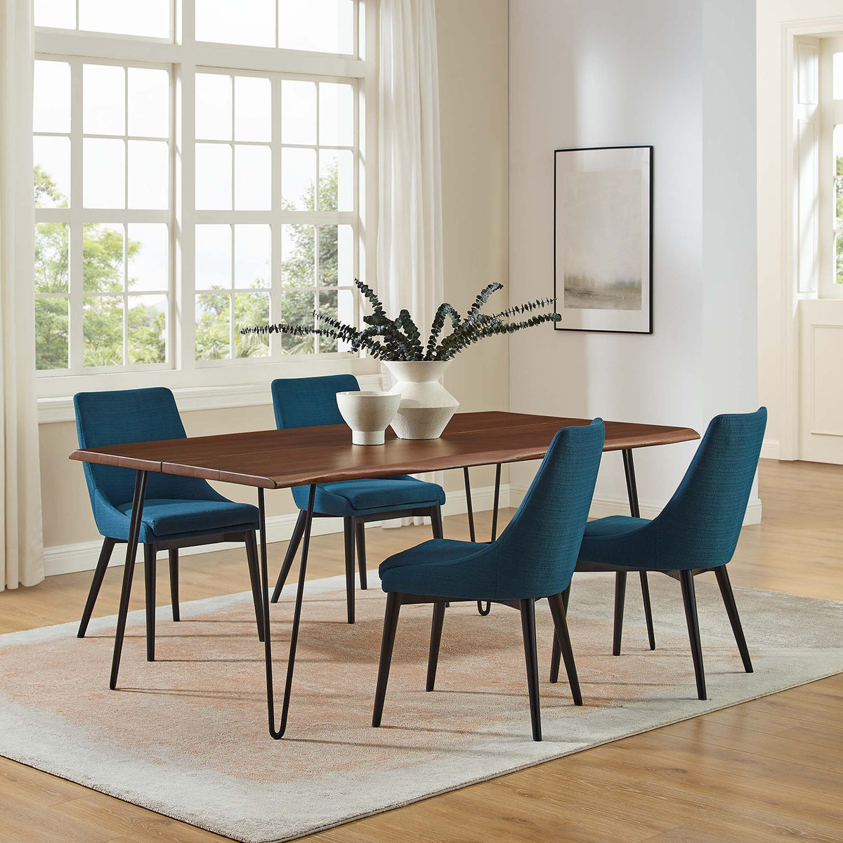 Ardor 74" Live Edge Acacia Wood Acacia Wood Dining Table - Black Walnut