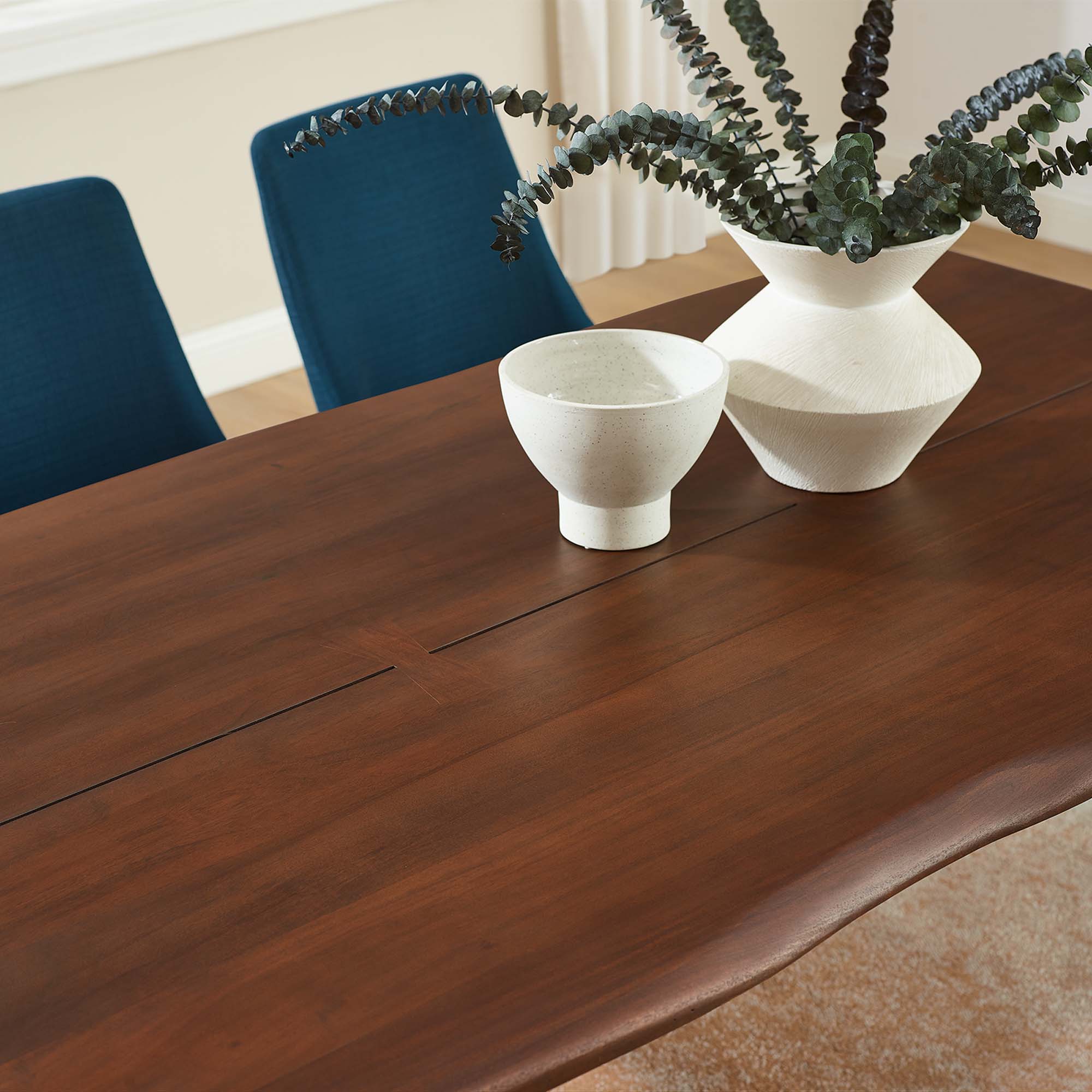 Ardor 74" Live Edge Acacia Wood Acacia Wood Dining Table - Black Walnut