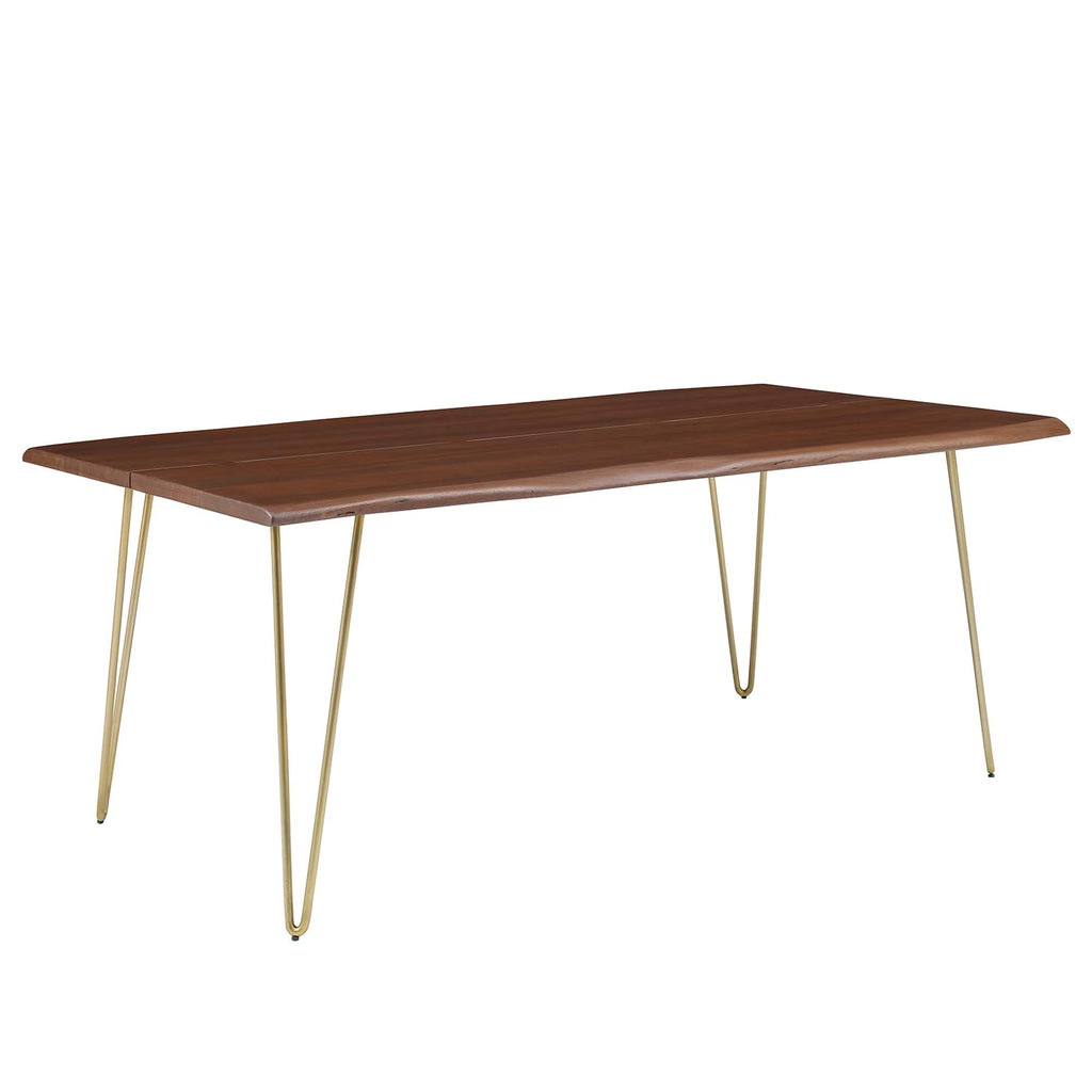 Ardor 74" Live Edge Acacia Wood Acacia Wood Dining Table - Gold Walnut