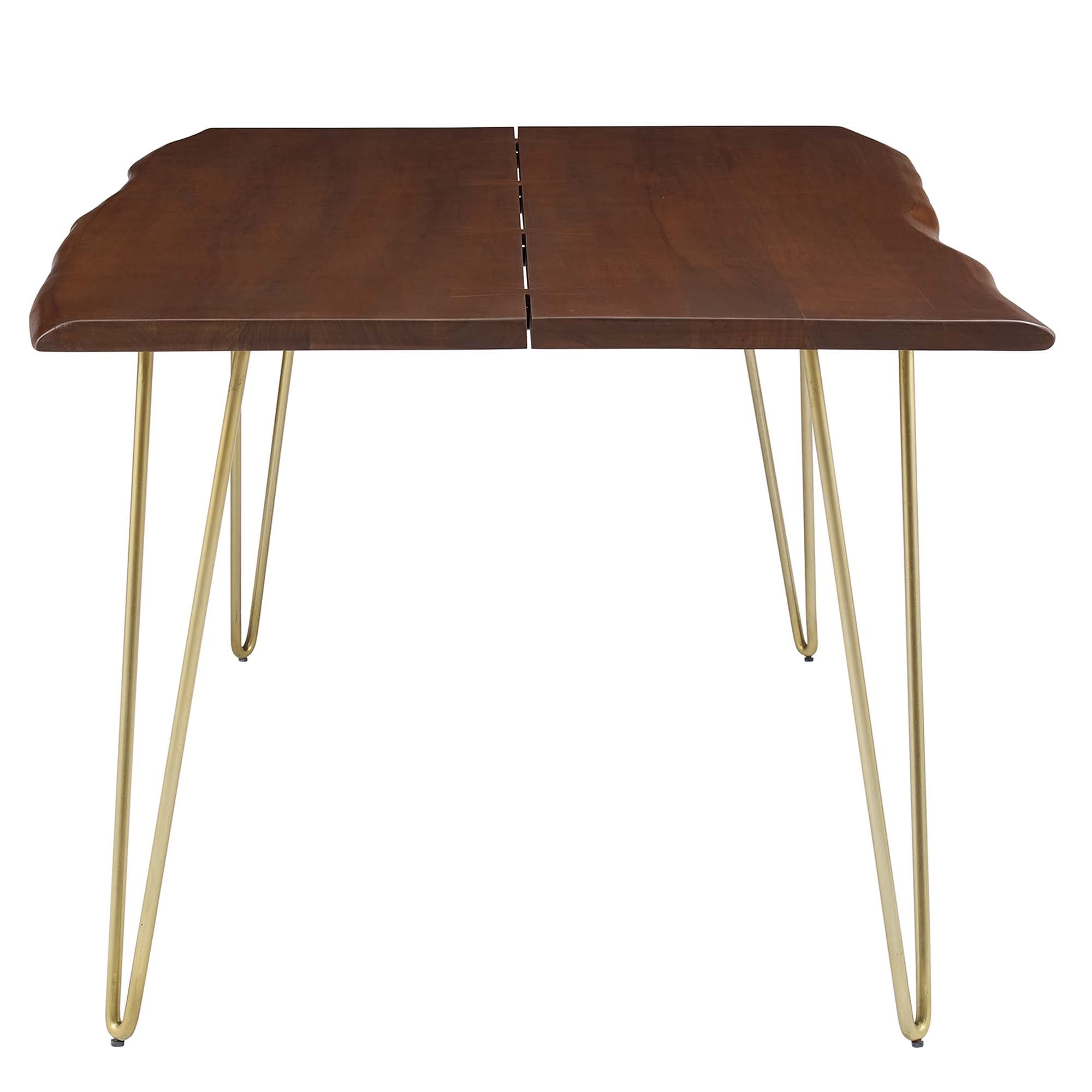 Ardor 74" Live Edge Acacia Wood Acacia Wood Dining Table - Gold Walnut