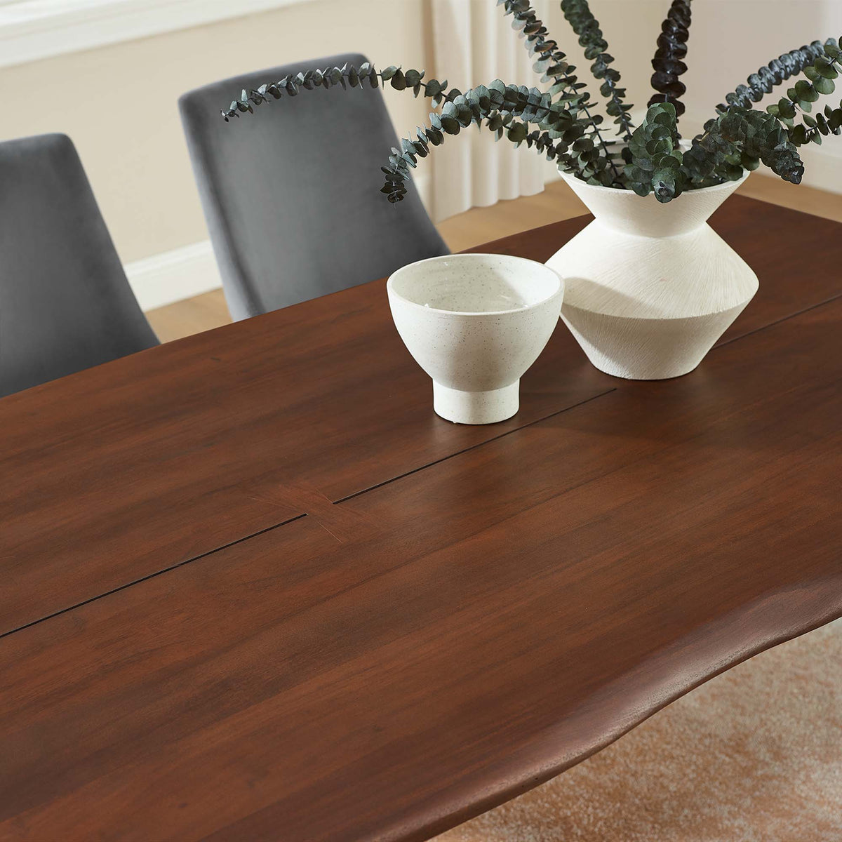 Ardor 74" Live Edge Acacia Wood Acacia Wood Dining Table - Gold Walnut