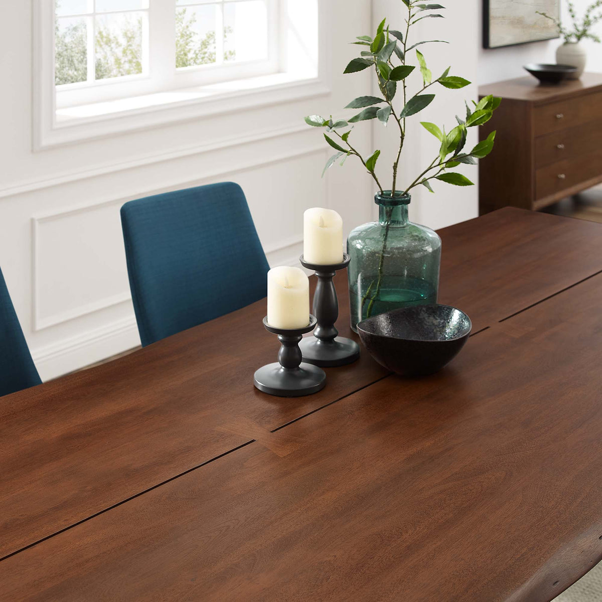 Viggo 96" Live Edge Acacia Wood Acacia Wood Dining Table - Black Walnut