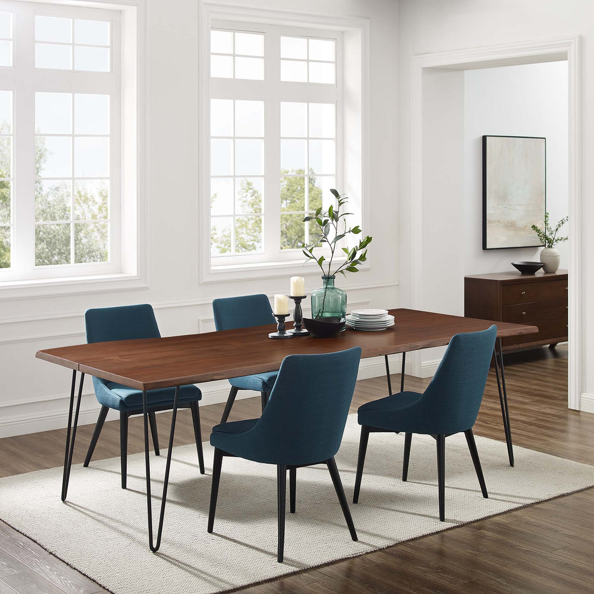 Ardor 96" Live Edge Acacia Wood Acacia Wood Dining Table - Black Walnut