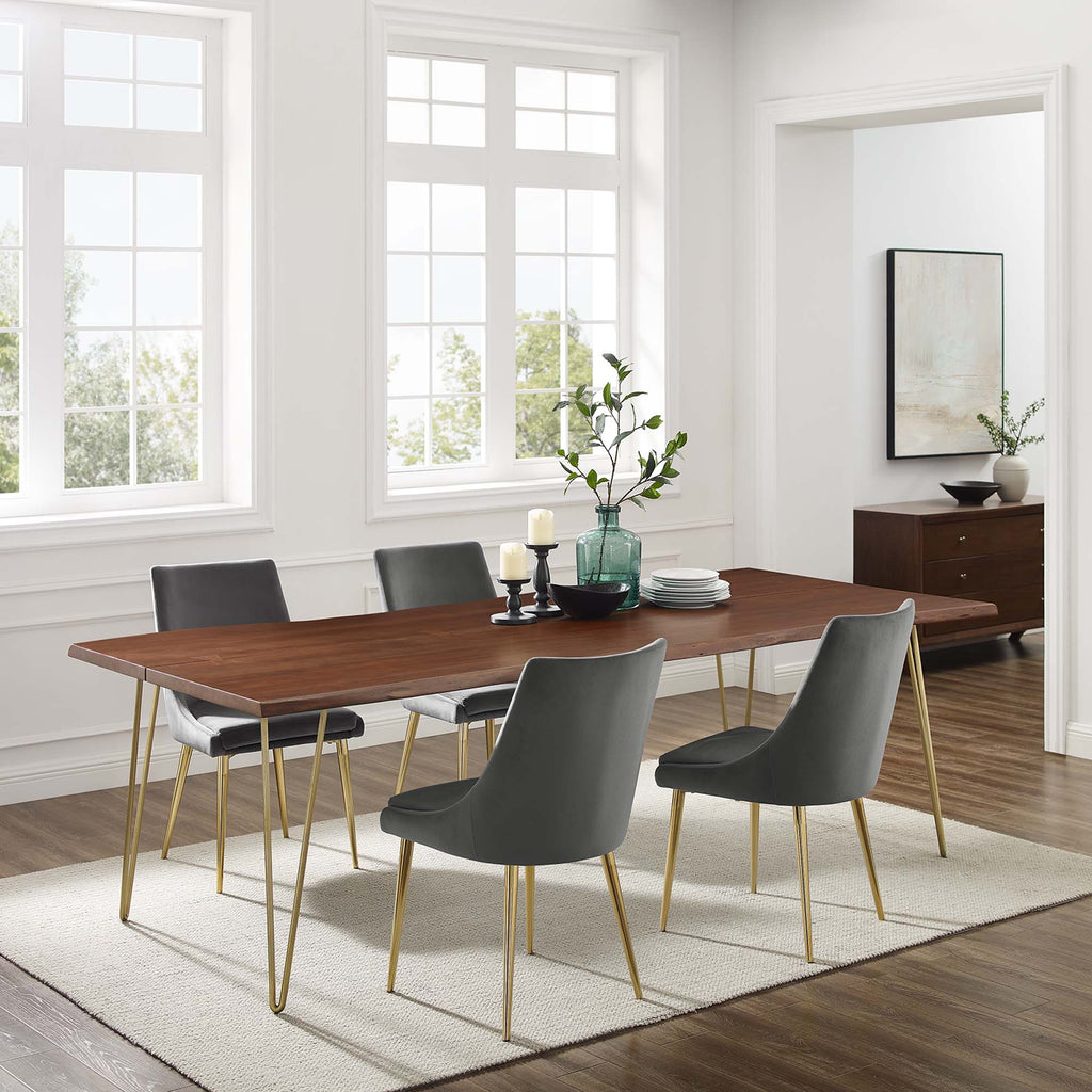 Ardor 96" Live Edge Acacia Wood Acacia Wood Dining Table - Gold Walnut