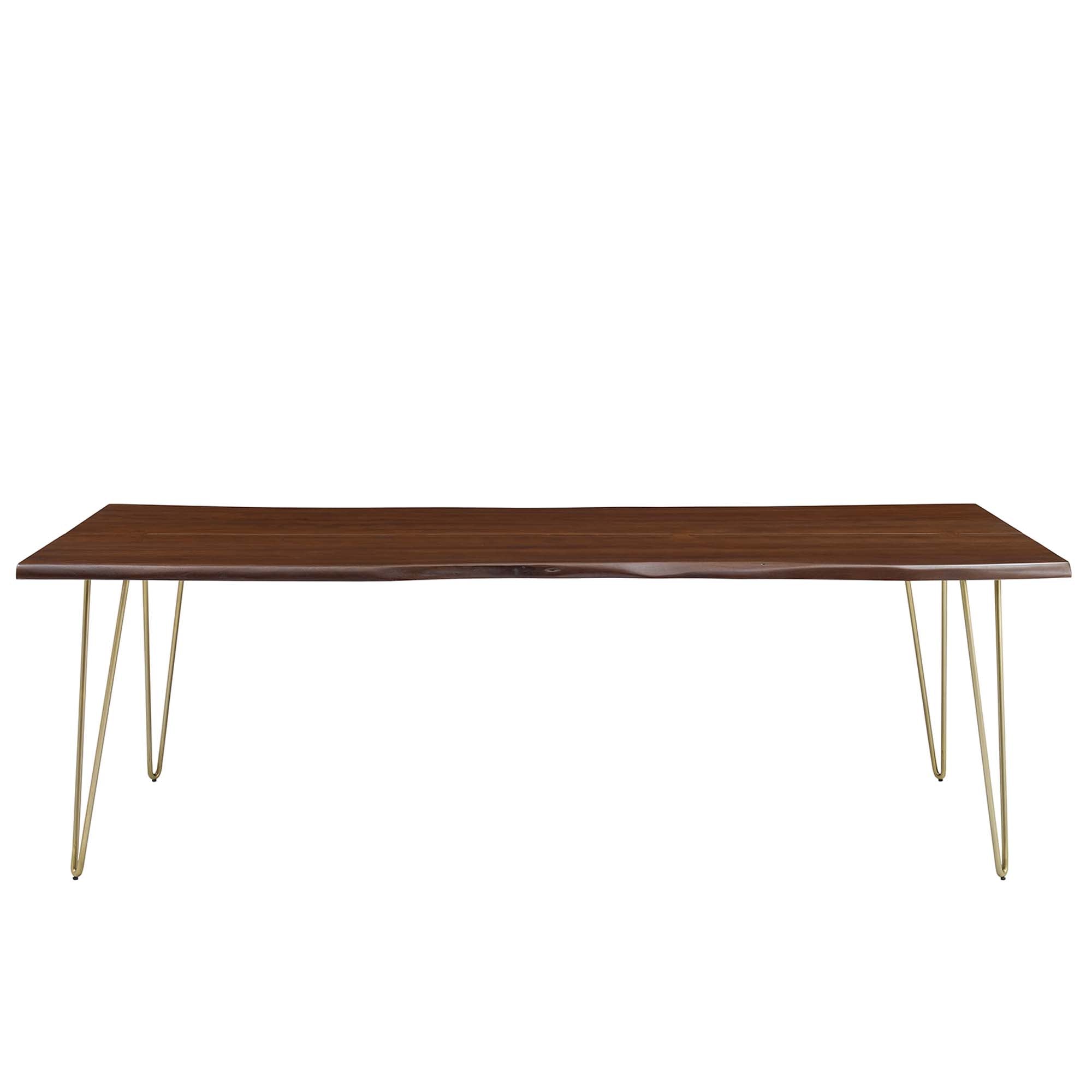 Ardor 96" Live Edge Acacia Wood Acacia Wood Dining Table - Gold Walnut