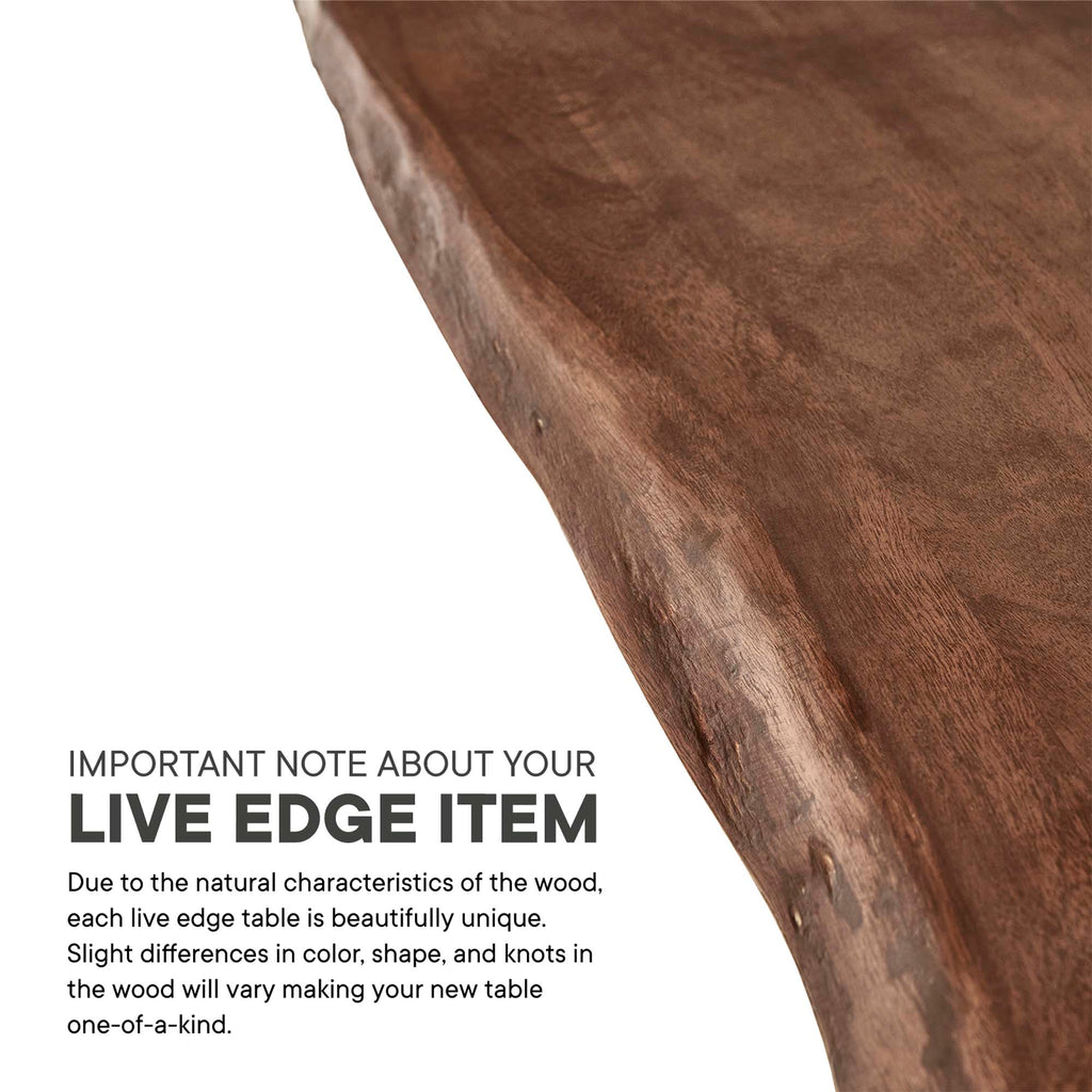 Ardor 96" Live Edge Acacia Wood Acacia Wood Dining Table - Gold Walnut