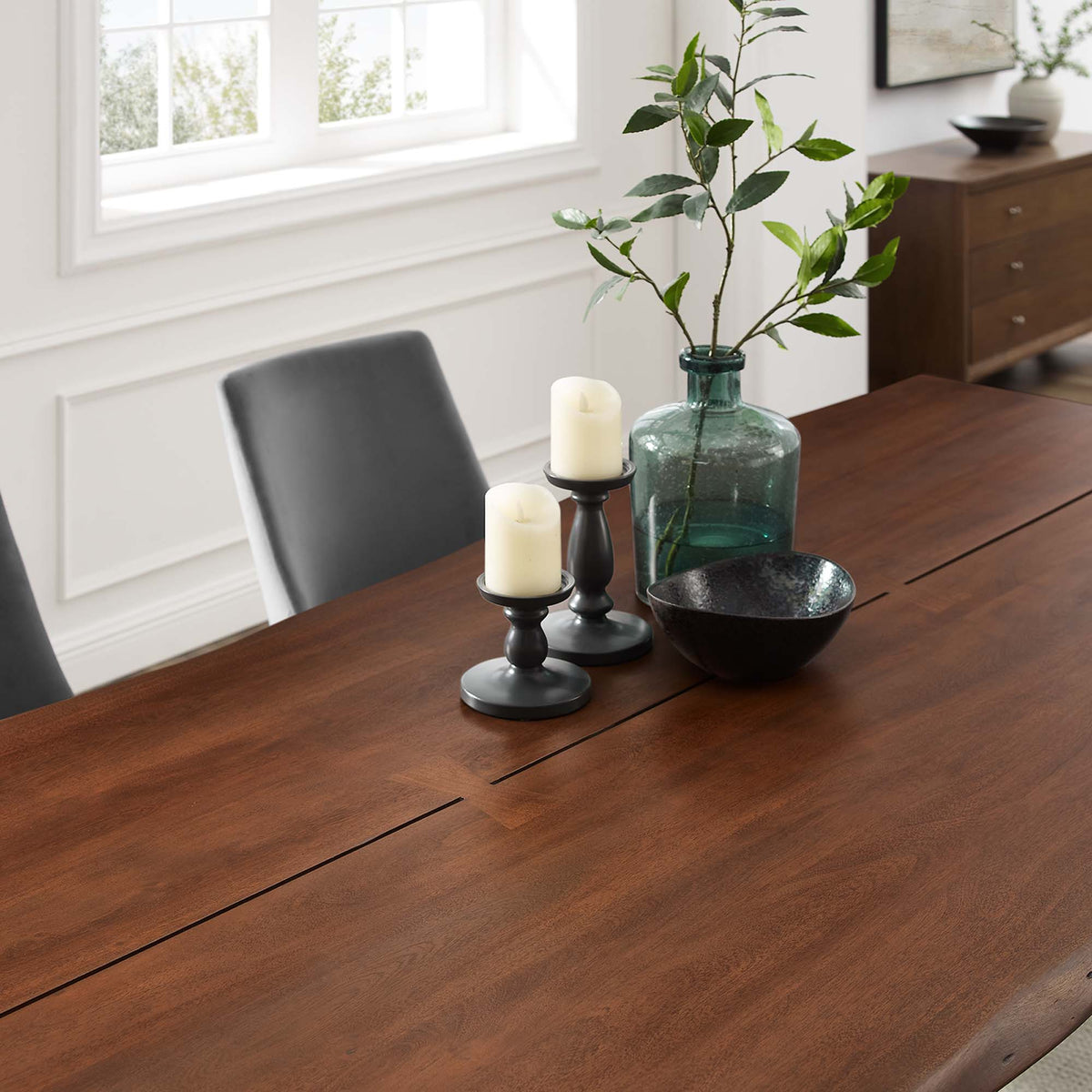 Ardor 96" Live Edge Acacia Wood Acacia Wood Dining Table - Gold Walnut