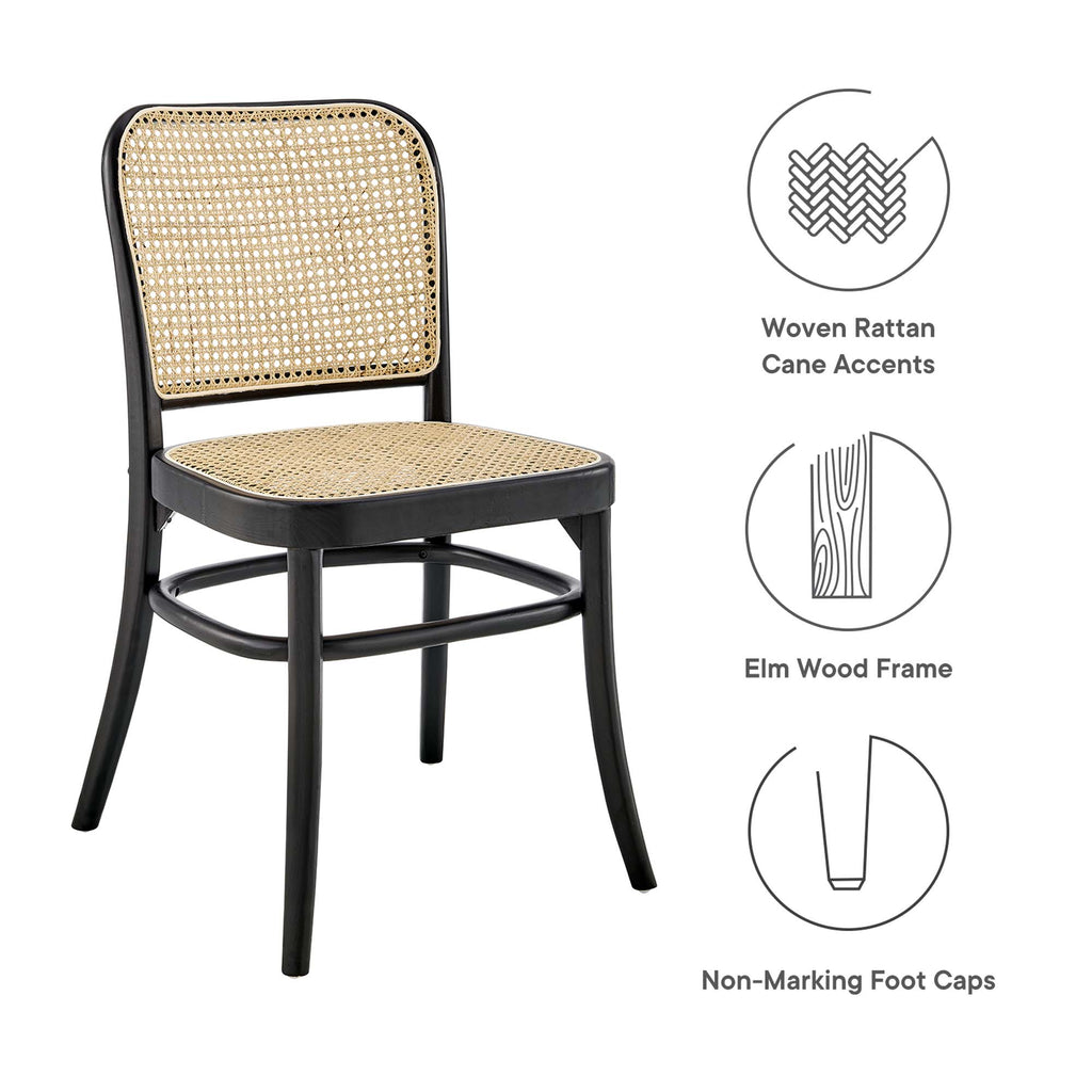 Winona Wood Dining Side Chair Set of 2 - Black