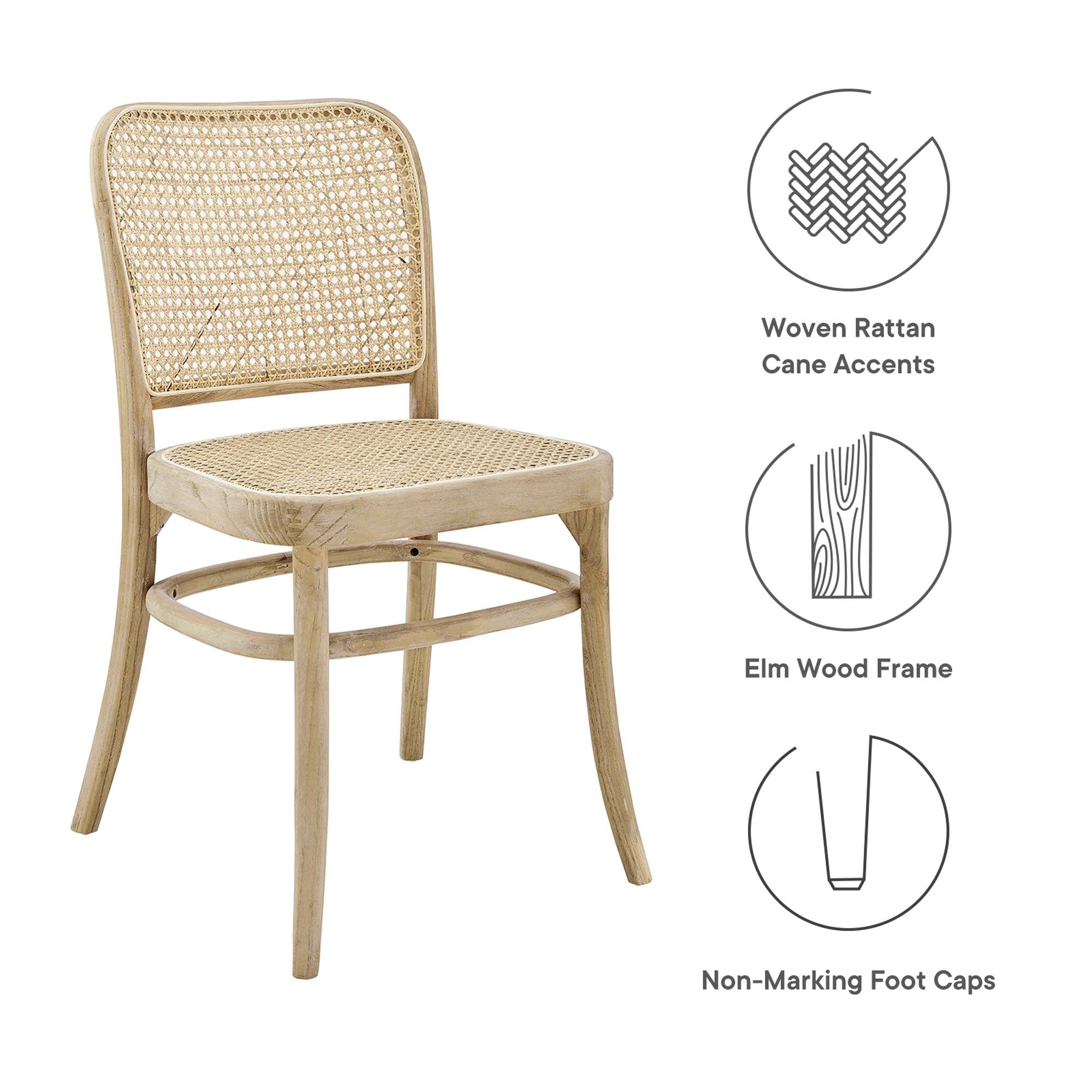 Winona Wood Dining Side Chair Set of 2 - Gray