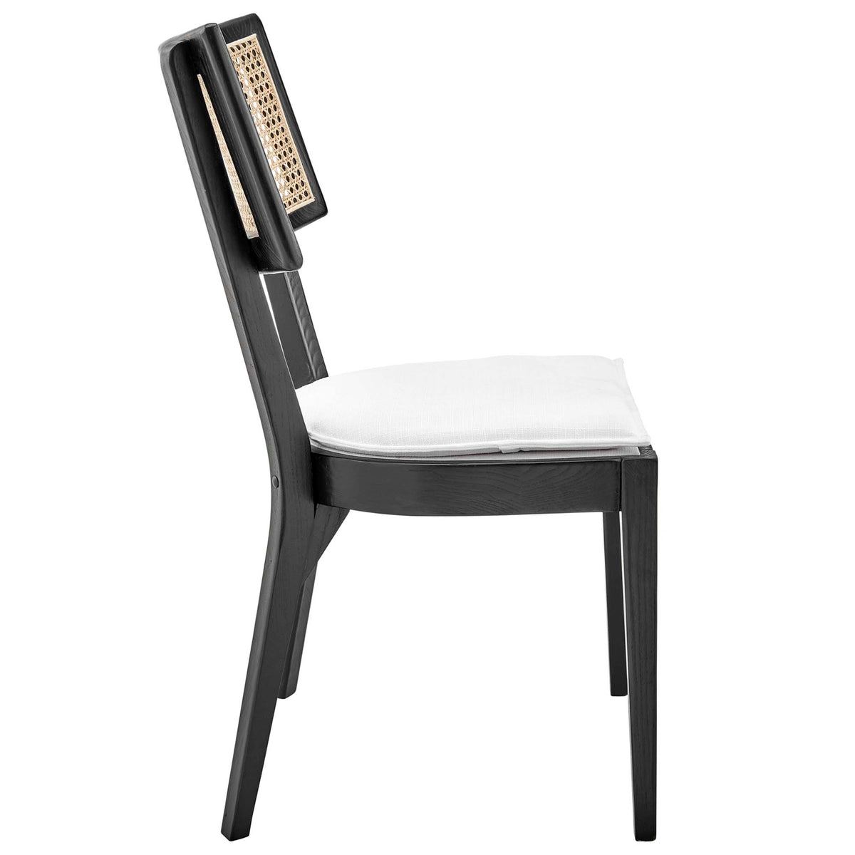 Caledonia Fabric Upholstered Wood Dining Chair Set of 2 - Black White