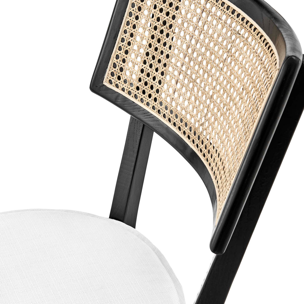 Caledonia Fabric Upholstered Wood Dining Chair Set of 2 - Black White
