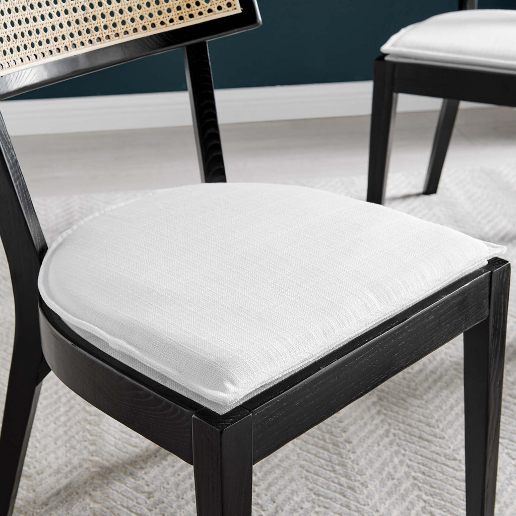 Caledonia Fabric Upholstered Wood Dining Chair Set of 2 - Black White