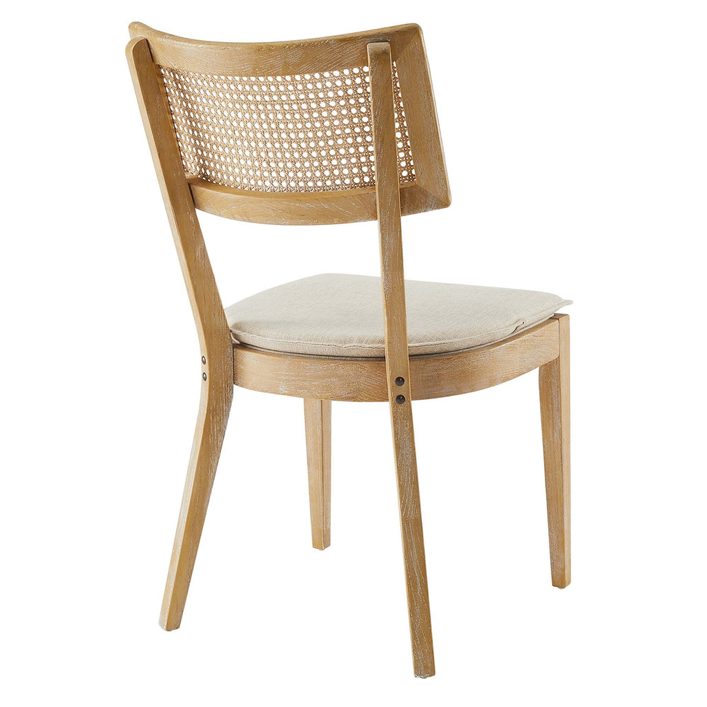 Caledonia Fabric Upholstered Wood Dining Chair Set of 2 - Gray Beige