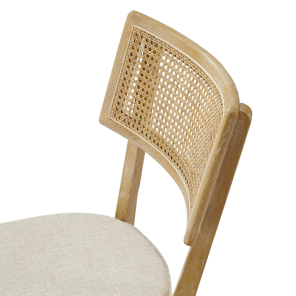 Caledonia Fabric Upholstered Wood Dining Chair Set of 2 - Gray Beige