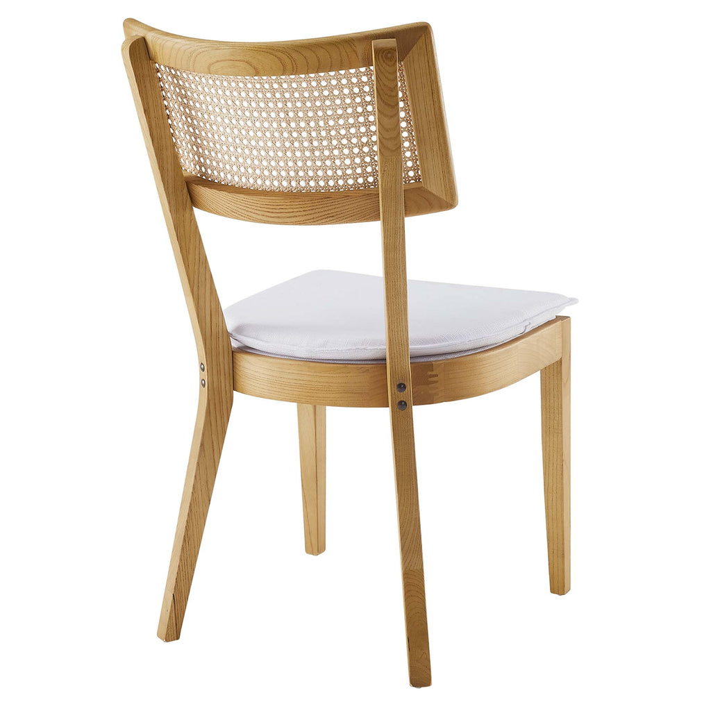 Caledonia Fabric Upholstered Wood Dining Chair Set of 2 - Natural White