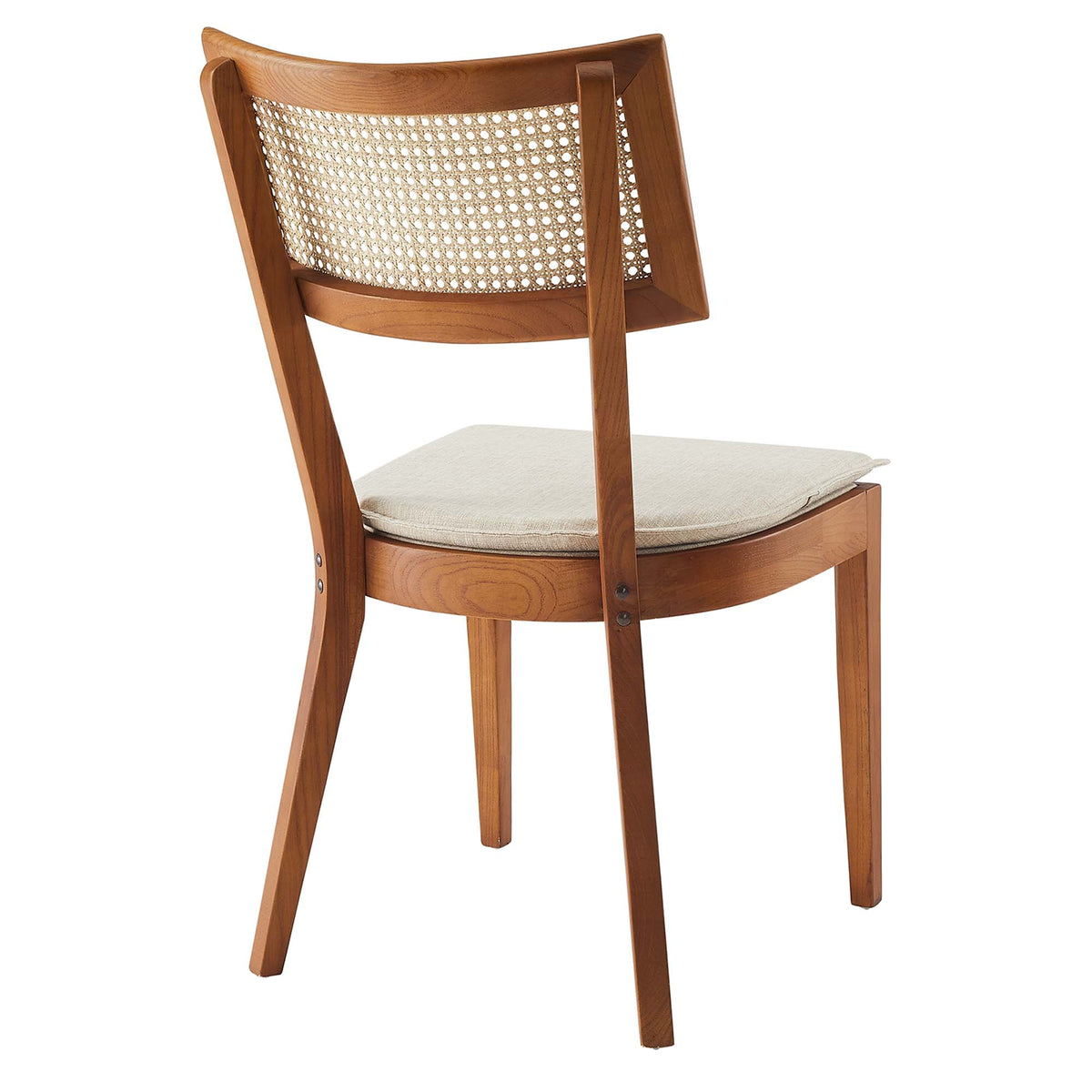 Caledonia Fabric Upholstered Wood Dining Chair Set of 2 - Walnut Beige