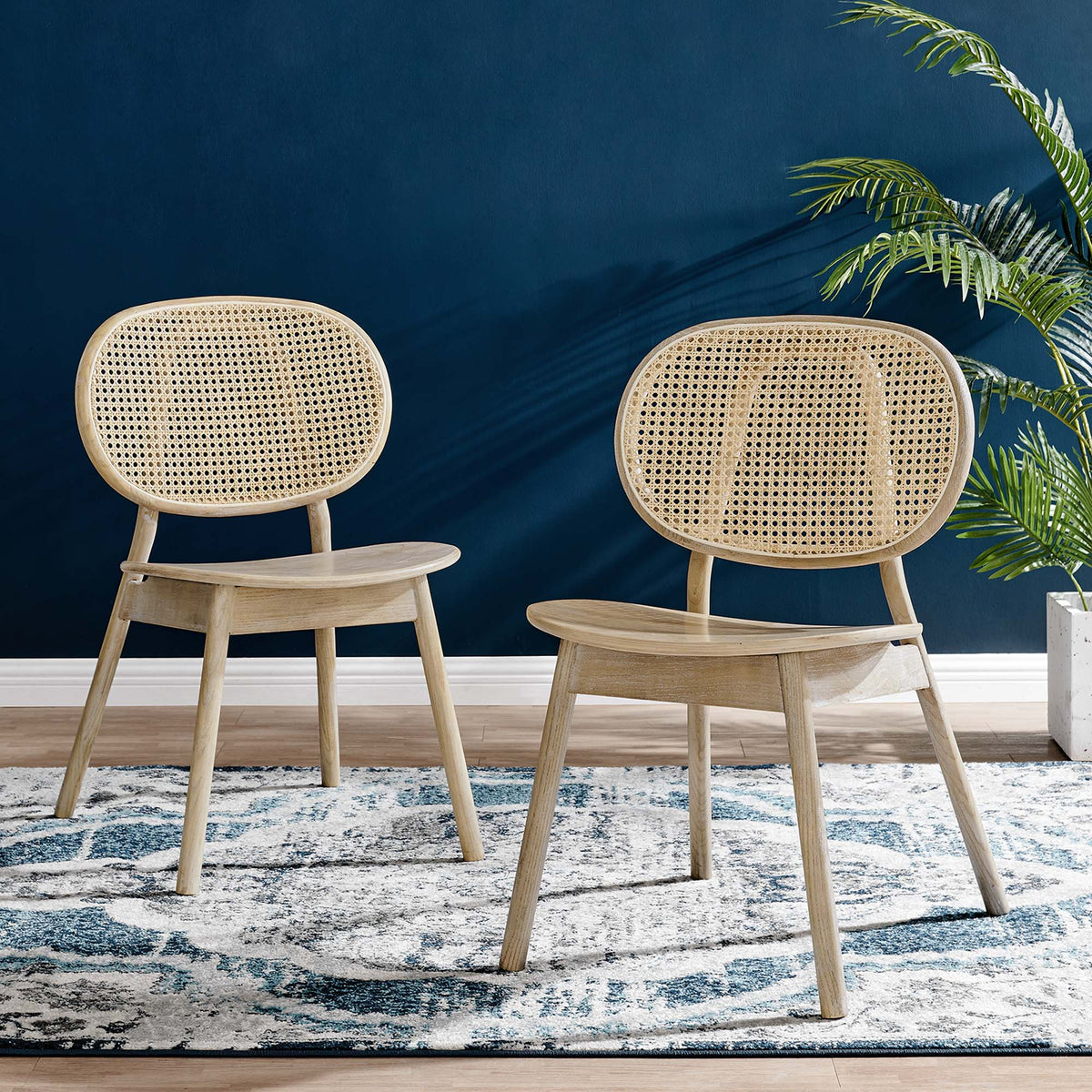 Malina Wood Dining Side Chair Set of 2 - Gray