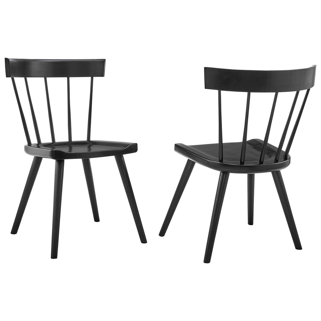 Sutter Wood Dining Side Chair Set of 2 - Black