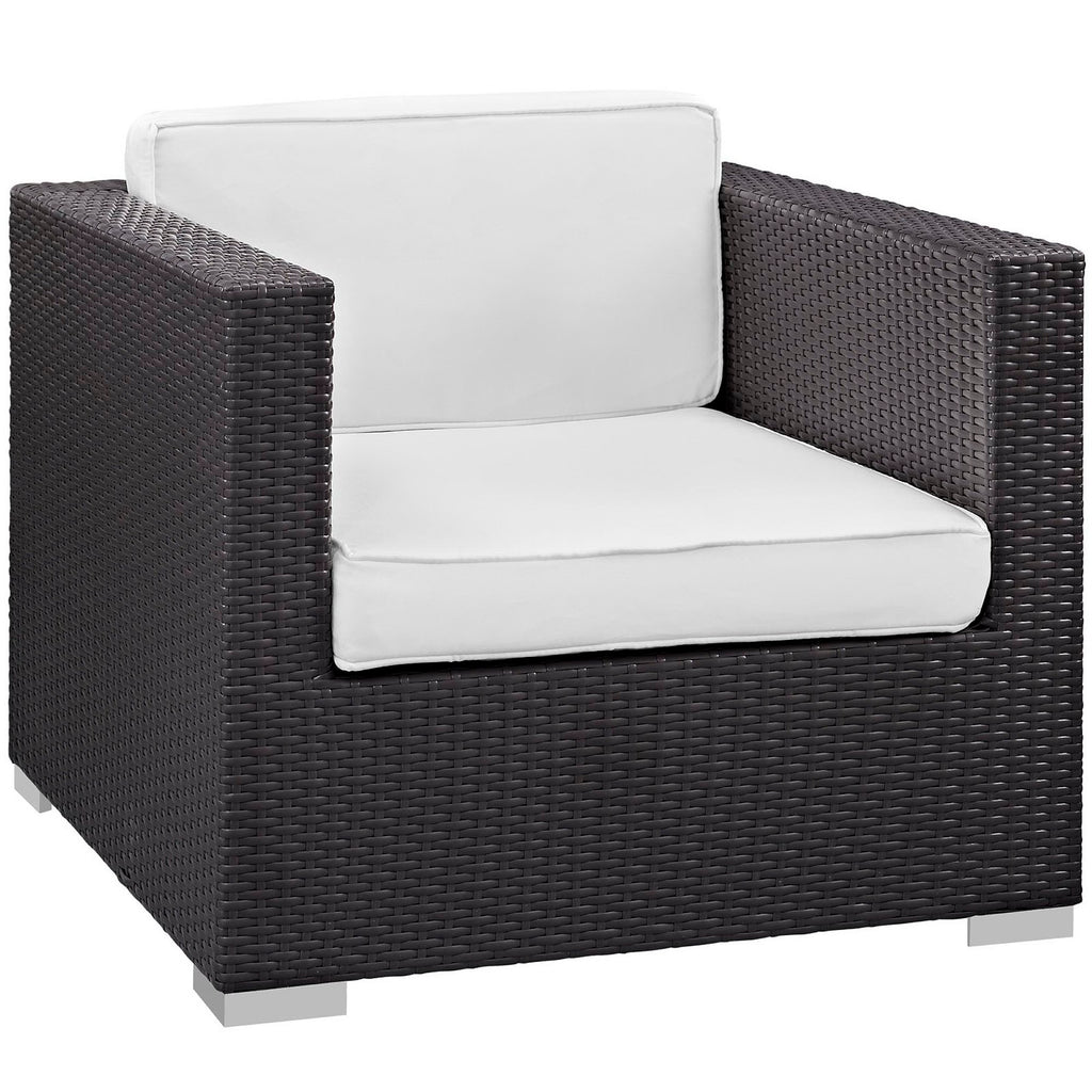 Venice 8 Piece Outdoor Patio Sofa Set - Espresso White