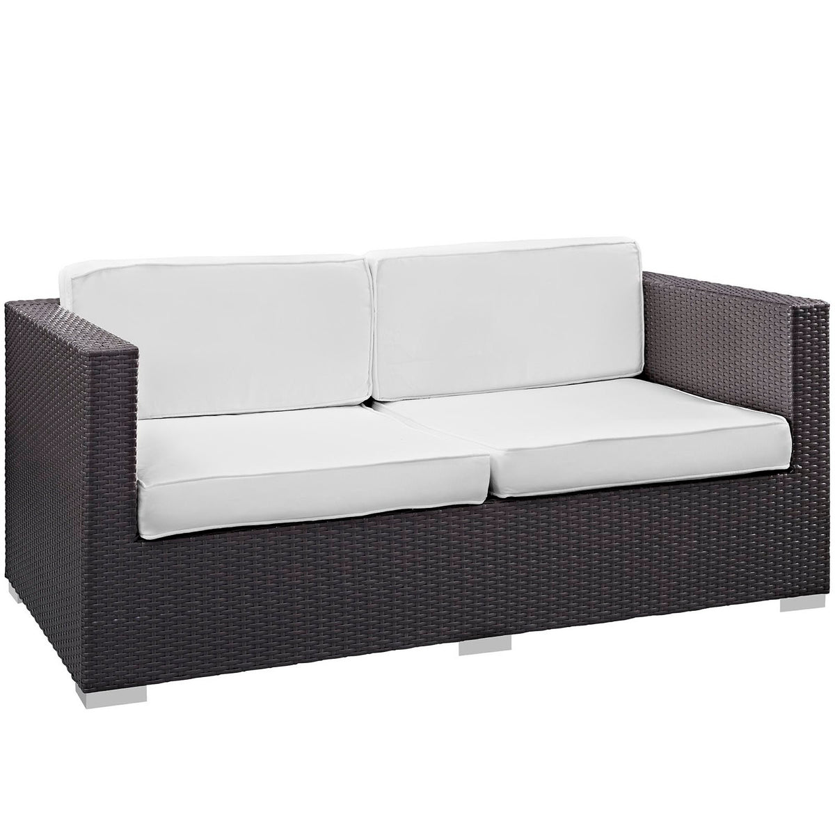 Venice 8 Piece Outdoor Patio Sofa Set - Espresso White