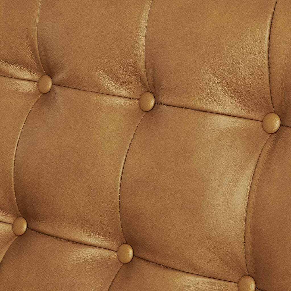 Exalt Tufted Leather Loveseat - Tan