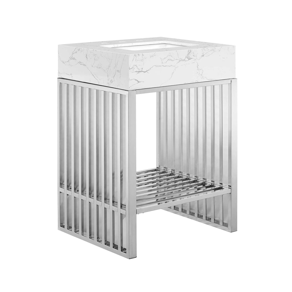 Gridiron 24" Bathroom Vanity - White Silver