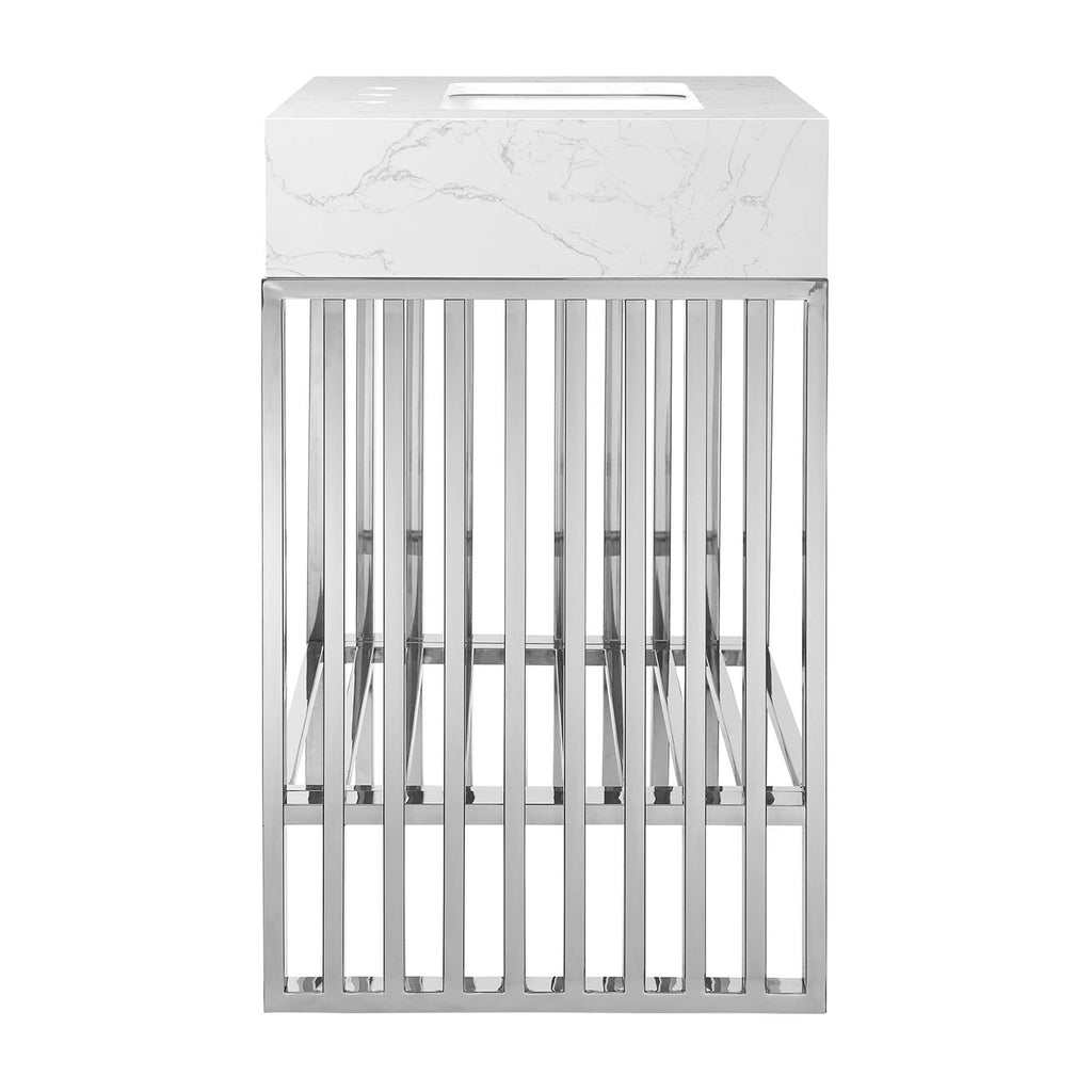 Gridiron 24" Bathroom Vanity - White Silver