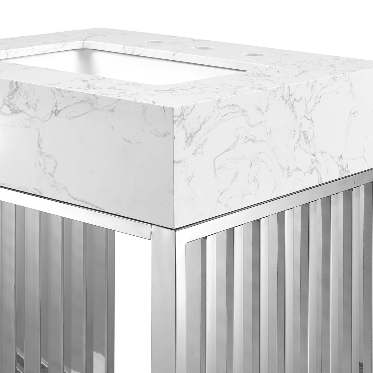 Gridiron 24" Bathroom Vanity - White Silver