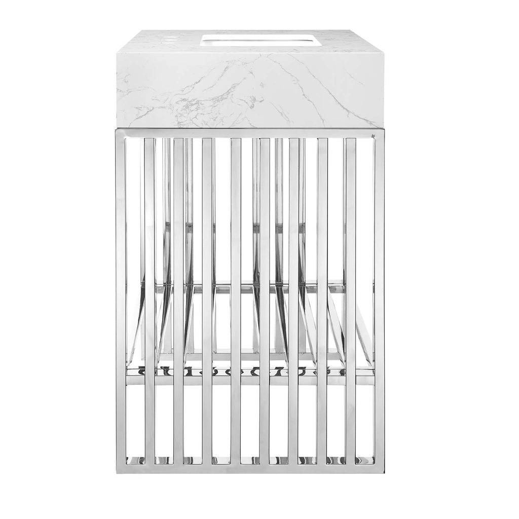 Gridiron 30" Bathroom Vanity - White Silver