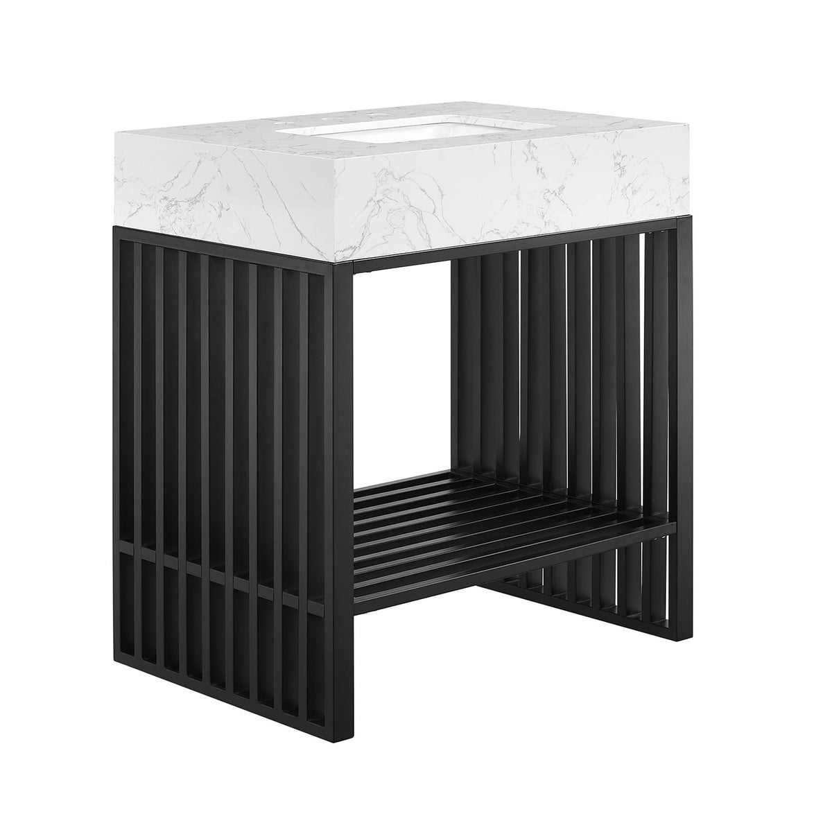 Gridiron 30" Bathroom Vanity - White Black
