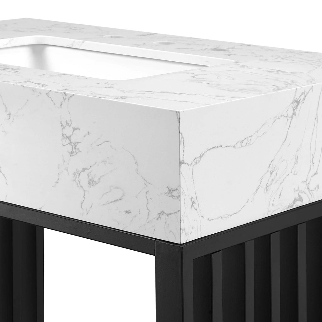 Gridiron 30" Bathroom Vanity - White Black