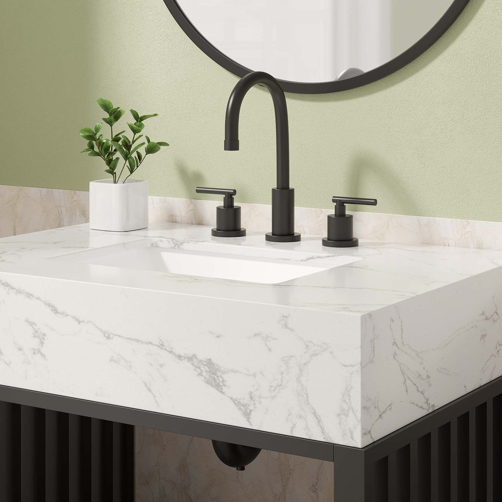 Gridiron 30" Bathroom Vanity - White Black