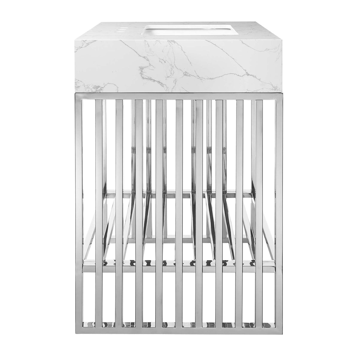 Gridiron 36" Bathroom Vanity - White Silver