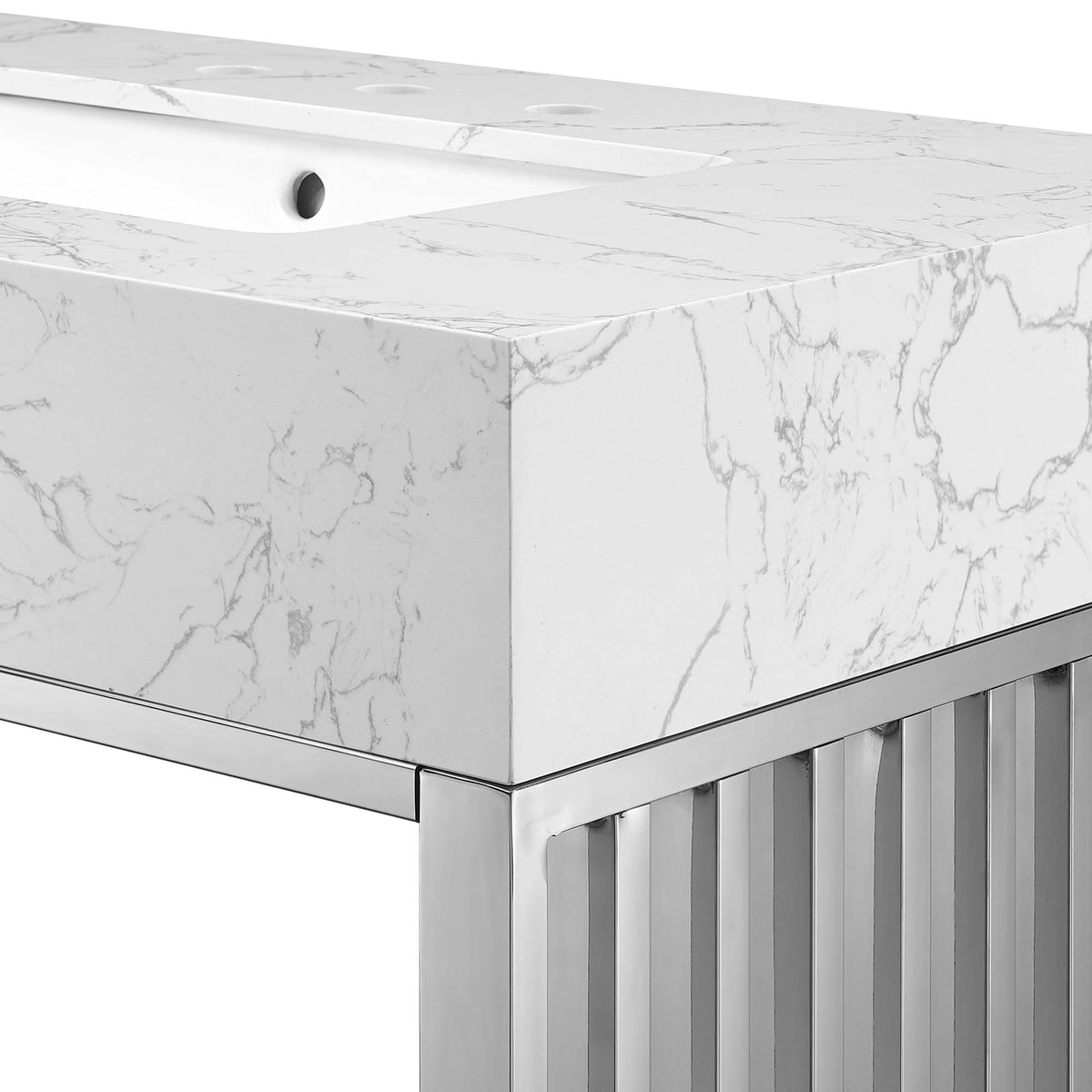 Gridiron 36" Bathroom Vanity - White Silver