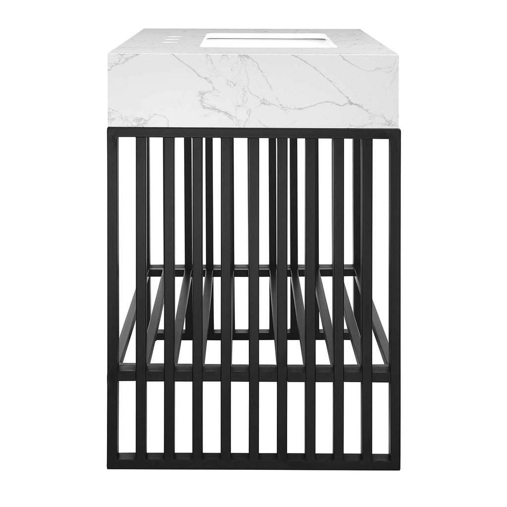 Gridiron 36" Bathroom Vanity - White Black