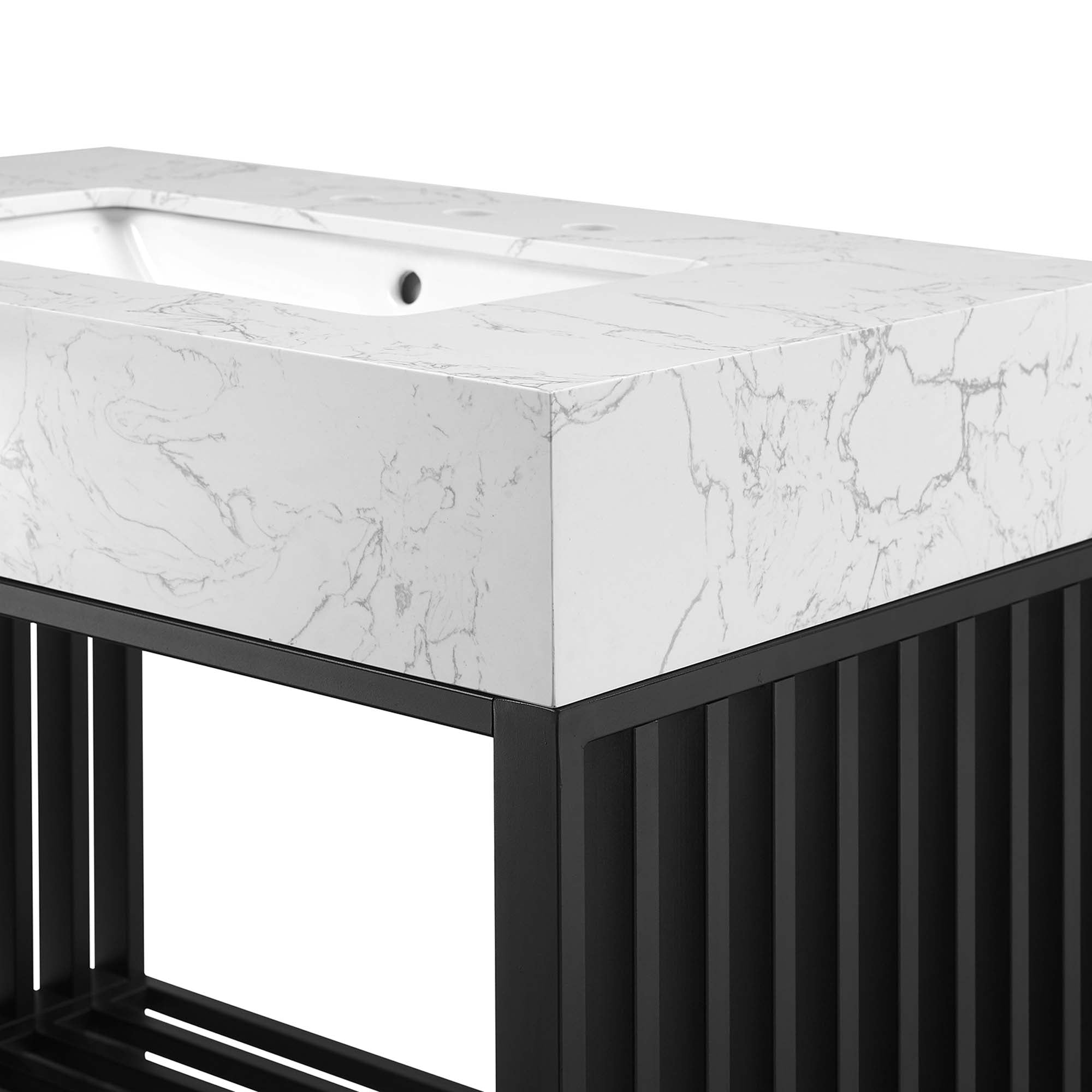 Gridiron 36" Bathroom Vanity - White Black