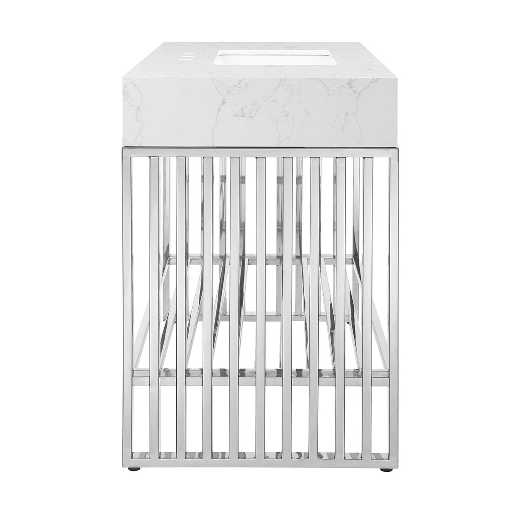 Gridiron 48" Bathroom Vanity - White Silver